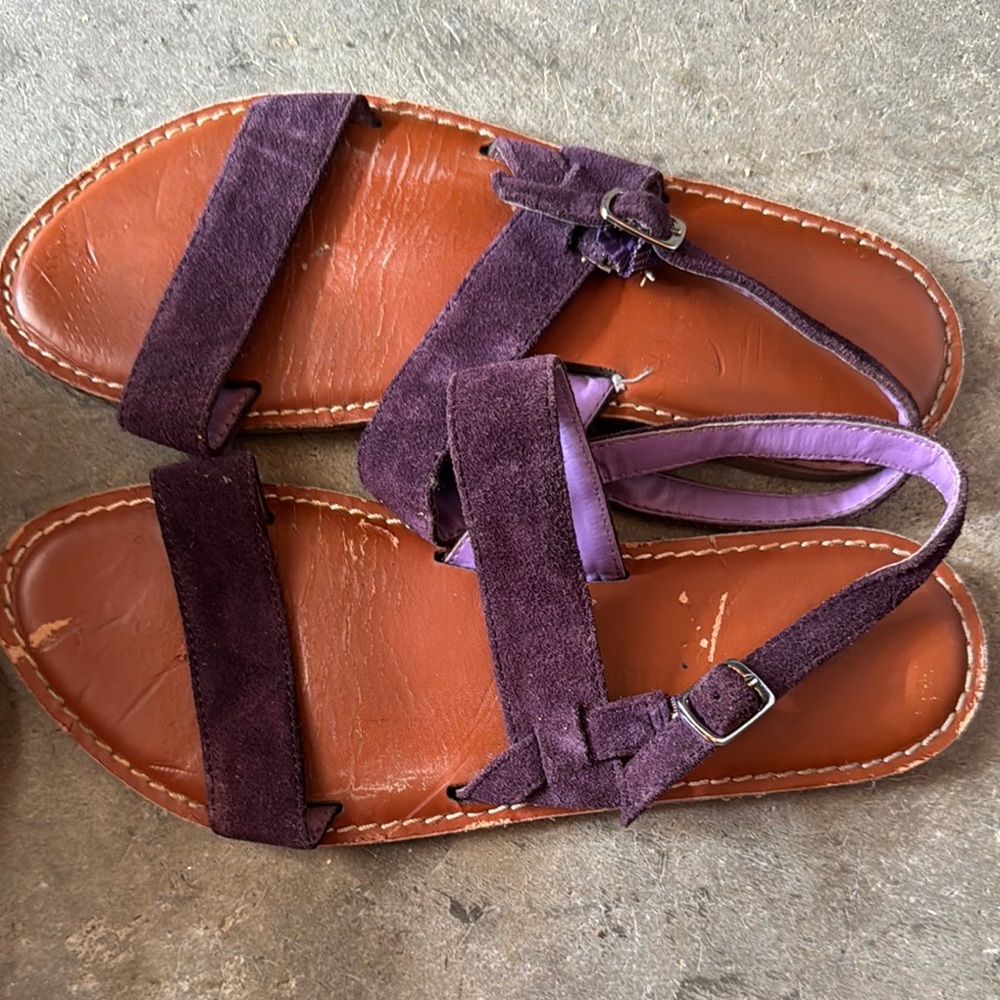 GAP Purple and Brown Sandals with Suede Straps